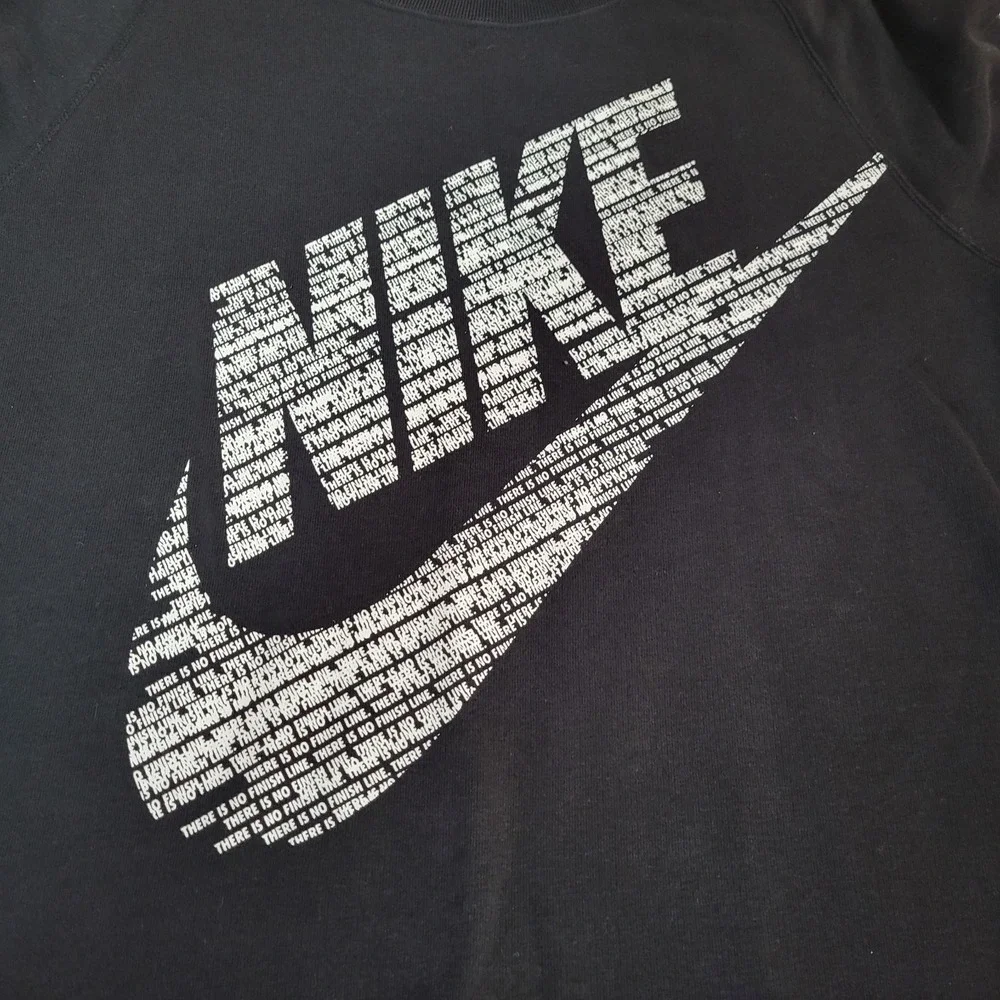 Vintage Mens Nike Sweatshirt Medium Logo‎ Swoosh Black Long Sleeve 0278 - Picture 3 of 8